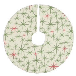 Retro Atomic Age Mideeuw Moderne Starbursts Imitatie Linnen Kerstboom Kleed