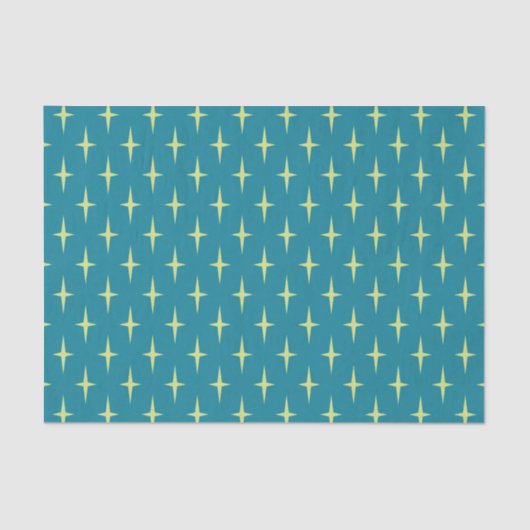 Retro Atomic Age Star Patroon Tissuepapier (Voorkant)