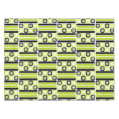 Retro Atomic Art Vierkantjes Lijnen Chartreuse Tafelkleed (Voorkant (Horizontaal))