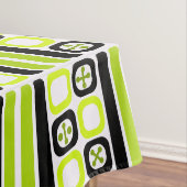 Retro Atomic Art Vierkantjes Lijnen Chartreuse Tafelkleed (Voorbeeld)