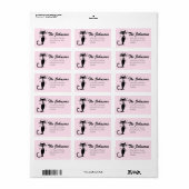Retro Atomic Black Cat Aangepaste Adresetiketten Etiket (Full Sheet)