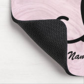 Retro Atomic Black Cat Personalized Pink Muismat (Hoek)