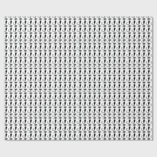 RETRO ATOMIC BLACK CAT VERJAARDAG INPAKPAPIER (Vlak)