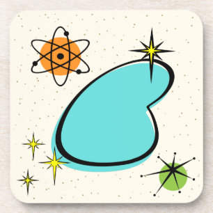 Rétro Atomic Boomerang dessous de verre en plastiq