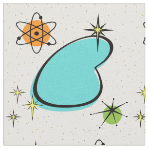 Retro Atomic Boomerang en Starbursts fabric Stof