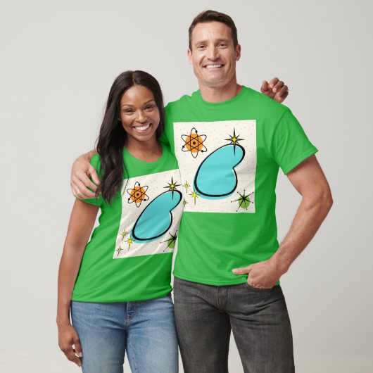 Retro Atomic Boomerang en Starbursts T-Shirt (Unisex)