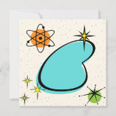 Retro Atomic Boomerang en Uitnodiging van Starburs (Voorkant)