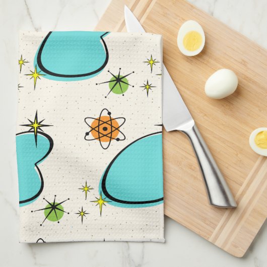 Retro Atomic Boomerang Kitchen Towels Theedoek (Quarter Fold)