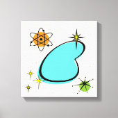 Retro Atomic Boomerang Stretched Canvas Print (Voorkant)