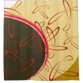 Retro Atomic Burst: Mid-Century Modern Douchegordijn (Voorkant)