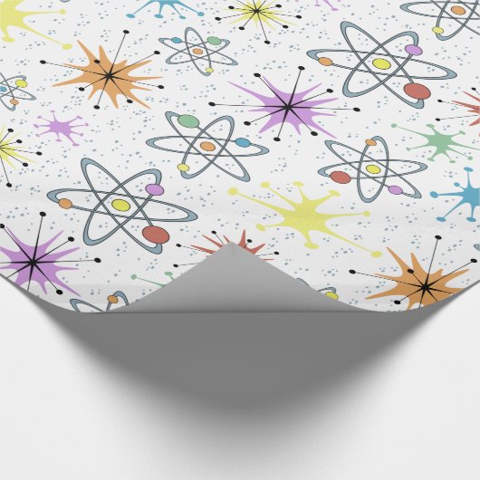Retro Atomic Cadeaupapier (Hoek)