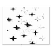 Retro Atomic Diamond Star Shapes Rubberstempel (Afrduk)