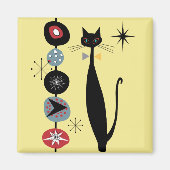 Retro Atomic Era MCM Cool Cat Magnet v1 (Devant)