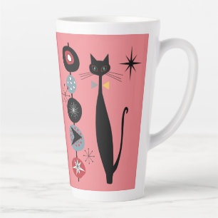 Retro Atomic Era mid Century Modern Cool Cat Kabob Latte Mok
