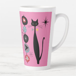 Retro Atomic Era mid Century Modern Cool Cat Kabob Latte Mok