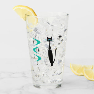 Retro Atomic Era Mid Century Modern MCM Kitty Cat Glas