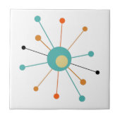 Retro Atomic Era Starburst Mid Century Modern Tegeltje (Voorkant)
