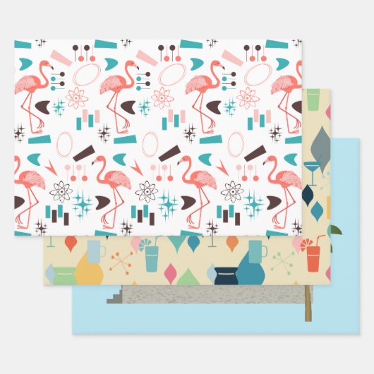 Retro Atomic Inpakpapier Vel (Set)