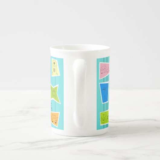 Retro Atomic Kitsch Bone China Mok (Achterkant)