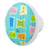 Retro Atomic Kitsch keramische schedel Keramische Knop (Rechts)