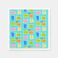 Retro Atomic Kitsch Paper Napkin