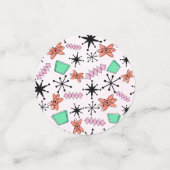 Retro Atomic MCM Roze Sinaasappel Groen Zwart Confetti (Kleine voorkant)