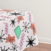 Retro Atomic MCM Roze Sinaasappel Groen Zwart Tafelkleed (Voorbeeld)