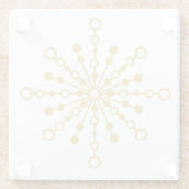 Retro Atomic Mid-Century Design Gouden Kleur Aange Glazen Onderzetter (Achterkant)