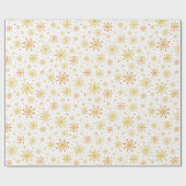 Retro Atomic Mid-Century Mod Red & Gold Starburst Cadeaupapier (Vlak)