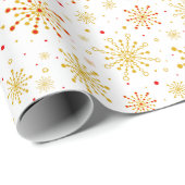 Retro Atomic Mid-Century Mod Red & Gold Starburst Cadeaupapier (Rol Hoek)