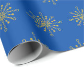 Retro Atomic Mid-Century Mod Red & Gold Starburst Cadeaupapier (Rol Hoek)