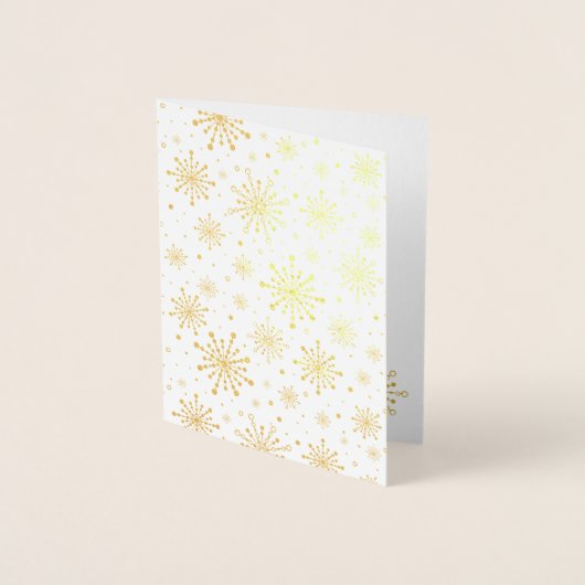 Retro Atomic Mid-Century Mod Red & Gold Starburst Folie Kaarten (Voorkant)