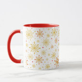 Retro Atomic Mid-Century Mod Red & Gold Starburst Mok (Links)