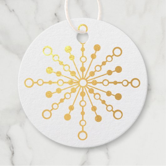 Retro Atomic Mid-Century Mod Starburst Gold Bedankjes Labels (Voorkant)