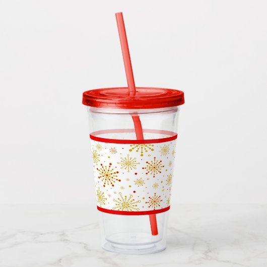 Retro Atomic Mid-Century Modern patroon Acryl Drinkbeker (Links)