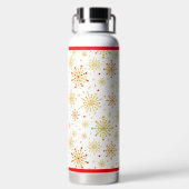 Retro Atomic Mid-Century Moderne Rood & Goud Kleur Waterfles (Achterkant)