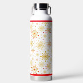 Retro Atomic Mid-Century Moderne Rood & Goud Kleur Waterfles (Voorkant)