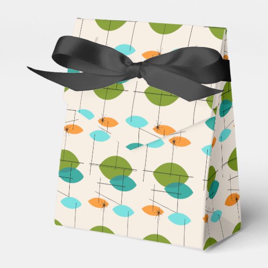 Retro Atomic Mobile Pattern-draagtas Bedankdoosjes (Voorkant Zijde)