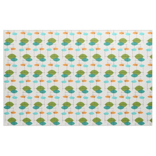 Retro Atomic Mobile Pattern Fabric Stof (Yard (91,4 cm))