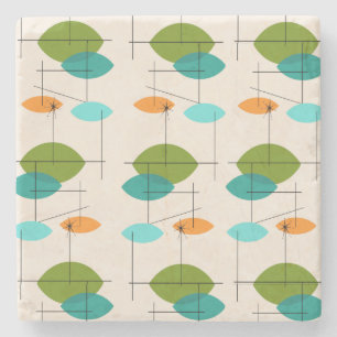 Retro Atomic Mobile Pattern Marble Stone Onderzett Stenen Onderzetter