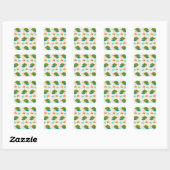Retro Atomic Mobile Pattern Square Stickers (Vel)
