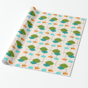 Retro Atomic Mobile Pattern Wrapping Paper Cadeaupapier