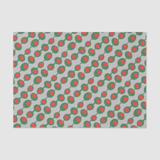 Retro Atomic Olijven Tissuepapier (Voorkant)