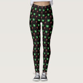 Retro Atomic Pattern op zwart Leggings (Voorkant)