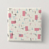 Retro Atomic Pink Button Sleutelhanger (Voorkant)