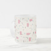 Retro Atomic Pink Pattern Frosted Glass Mok (Voorkant links)