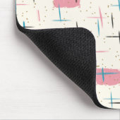 Retro Atomic Pink Pattern Mousepad Muismat (Hoek)