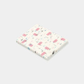 Retro Atomic Pink Pattern Post-It Notes (Schuin)
