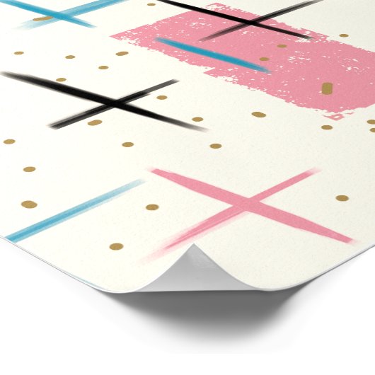 Retro Atomic Pink Pattern Poster (Hoek)