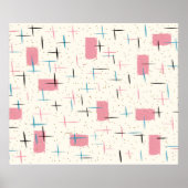 Retro Atomic Pink Pattern Poster (Devant)